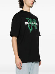 Palm Angels logo-print cotton T-shirts