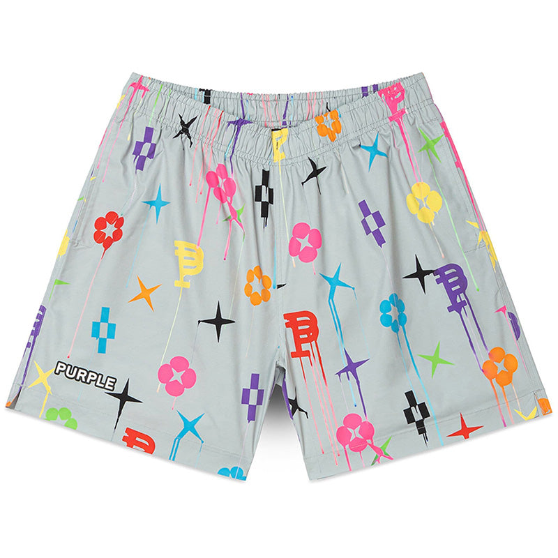 Purple Brand monogram-print Shorts