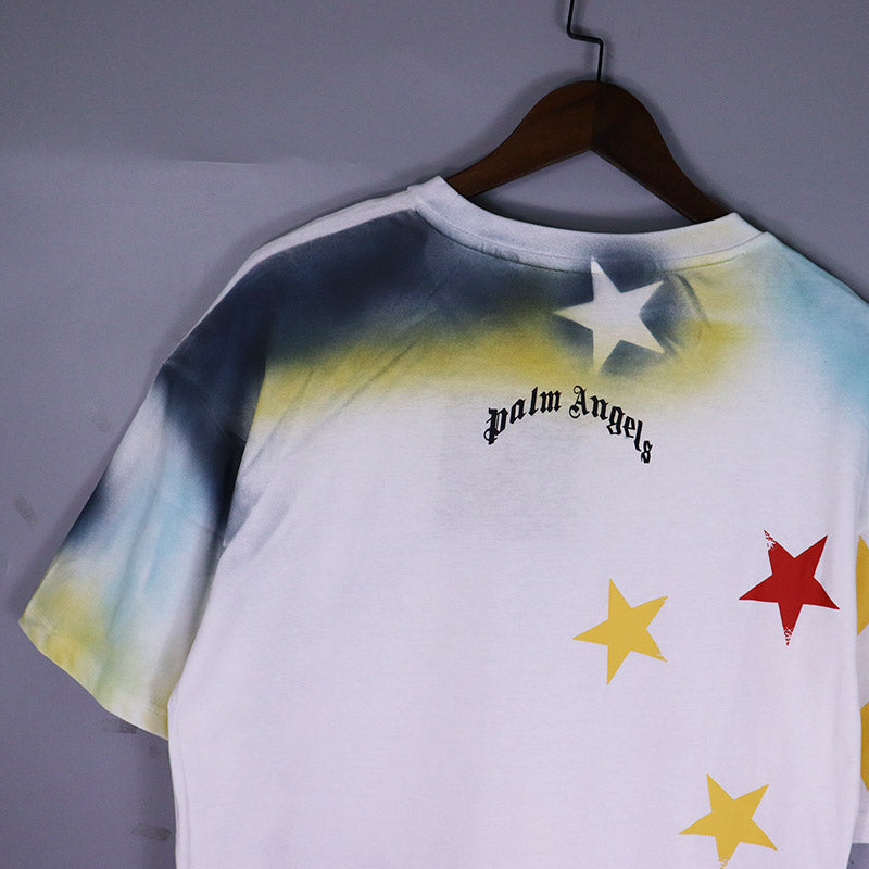 Palm Angels spring and summer new star fold print loose T-shirts