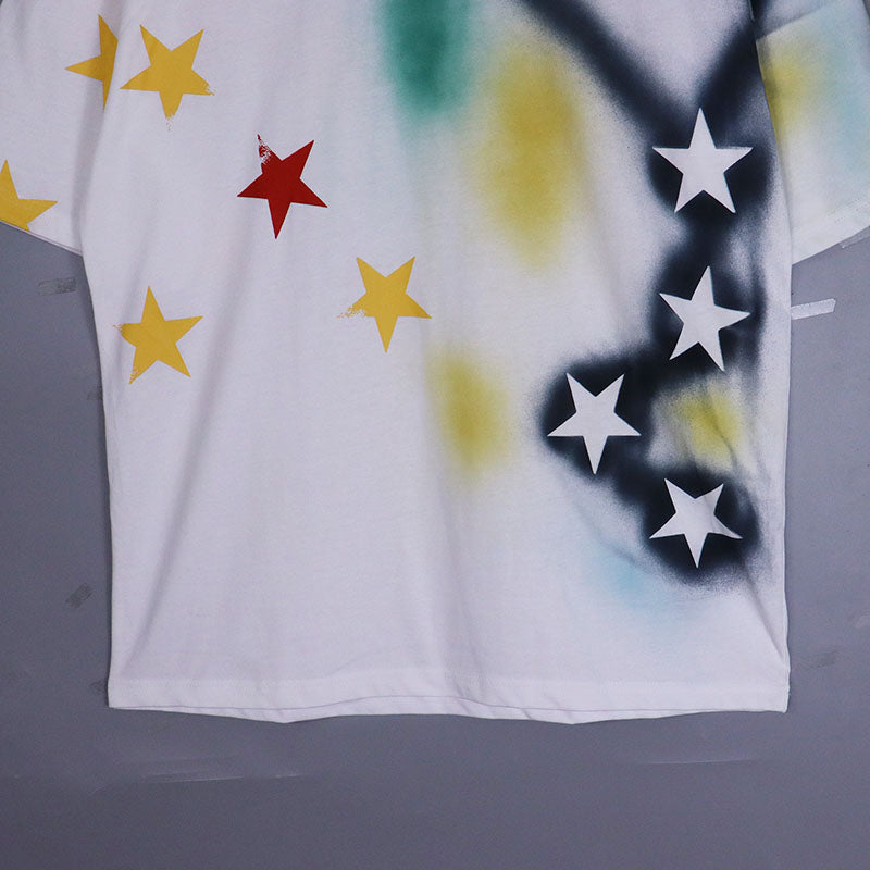 Palm Angels spring and summer new star fold print loose T-shirts