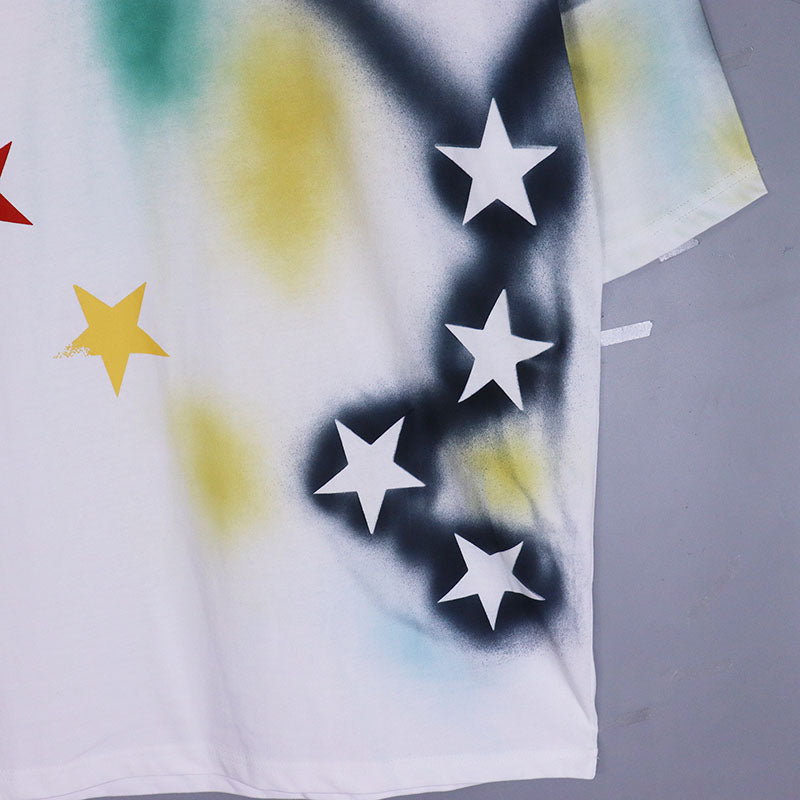 Palm Angels spring and summer new star fold print loose T-shirts