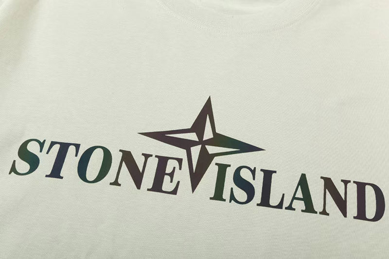 STONE ISLAND Cotton Logo Print T-Shirt