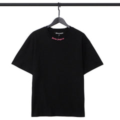 Palm Angel Black Double Logo Print Back Short Sleeve T-Shirt