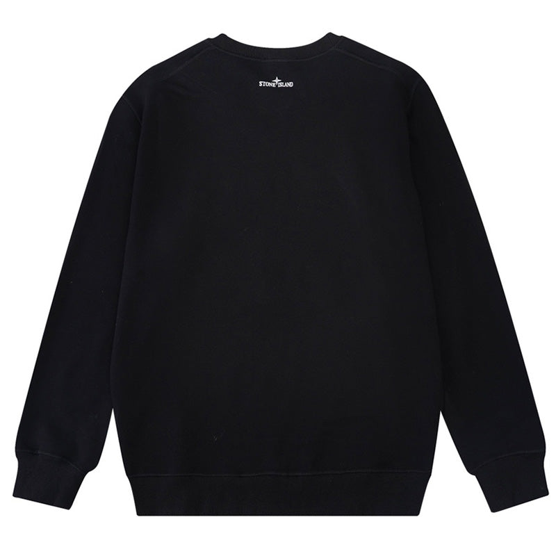 STONE ISLAND Classic compass embroidered crew neck sweatshirts