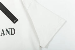 STONE ISLAND White Cotton Logo Print T-Shirt