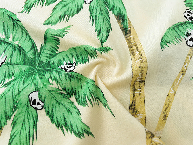 Palm Angels Hawaiian style coconut tree skull Shorts and T-Shirts