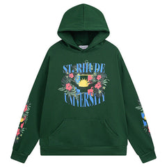 RHUDE Retro floral autumn and winter loose couple hoodies