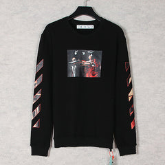 OFF WHITE Caravaggio Oil Painting Print Round Neck Pullover Sweatshirts