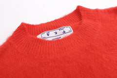 OFF WHITE Christmas red arrow mohair crew neck sweater