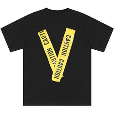 VLONE Yellow PoliceTape Letters T-shirts