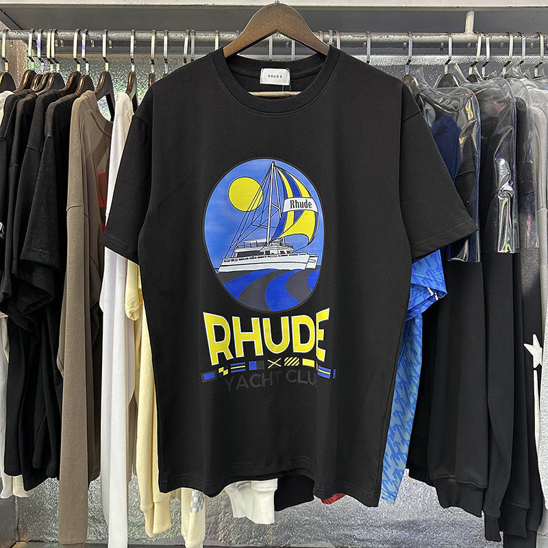 RHUDE Yacht Club Logo-Print Cotton-Jersey T-Shirts