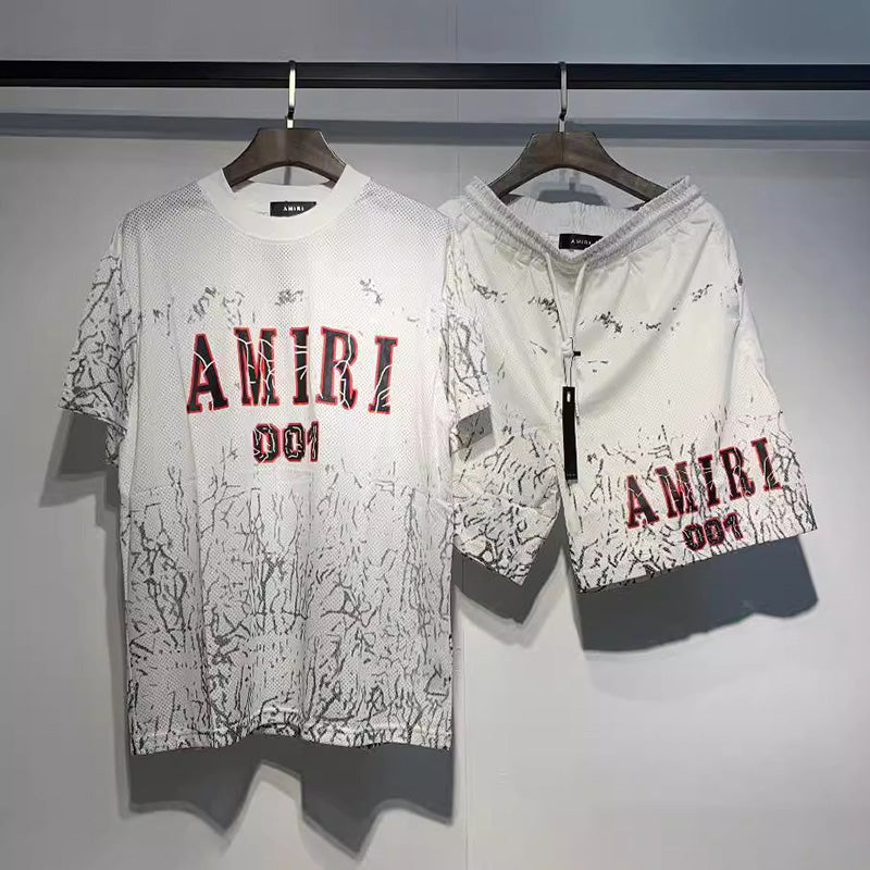 Amiri Letter burst cracked mesh breathable suit