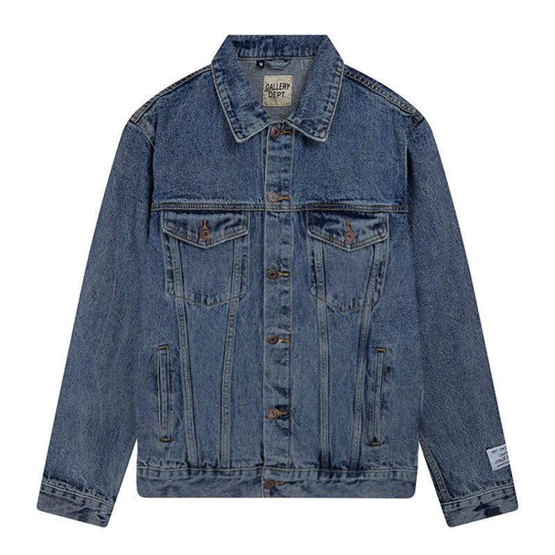 Gallery Dept. letter embroidered washed denim Jacket