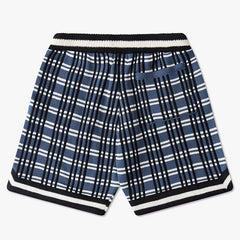 RHUDE Plaid Jacquard Loose Drawstring Sweater Shorts