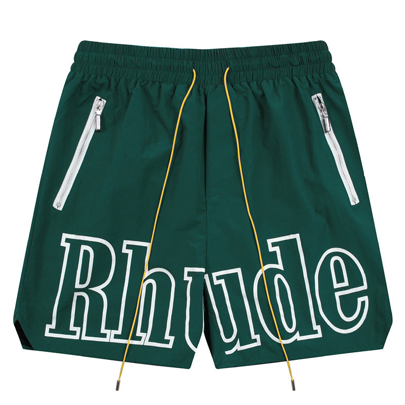 RHUDE 3M Reflective Letters Mesh Drawstring Shorts