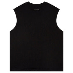 Fear Of God Flocked letter crew neck Sleeveless T-Shirts