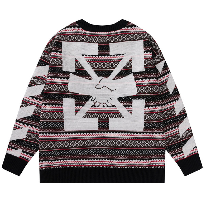 OFF WHITE classic handshake arrow knit sweater