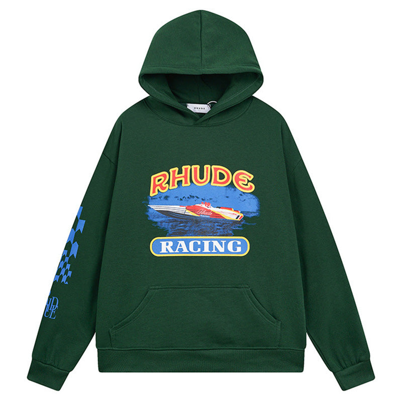 RHUDE Retro rowing autumn and winter loose couple hoodies