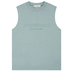 Fear Of God Flocked logo letter print Sleeveless T-Shirts