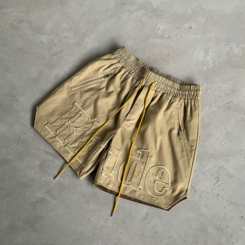 RHUDE logo-print drawstring swim Shorts