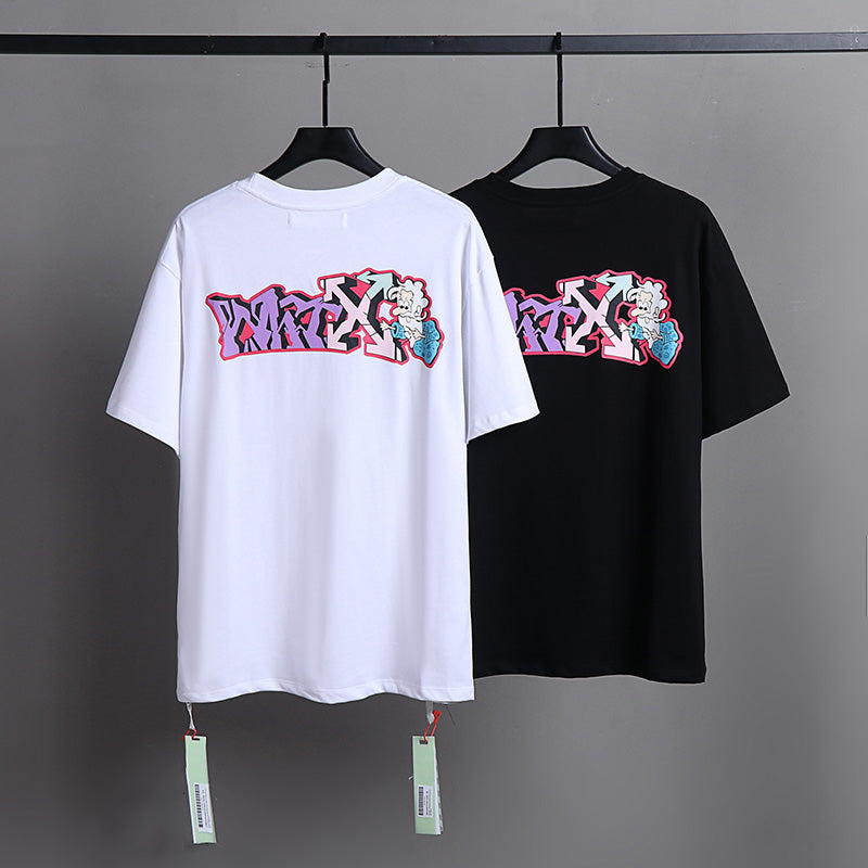 OFF-WHITE Cartoon letters pattern T-Shirts