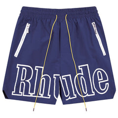 RHUDE 3M Reflective Letters Mesh Drawstring Shorts