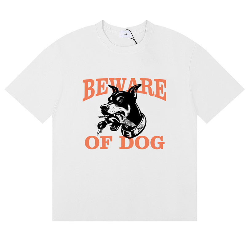 RHUDE Warning Logo Cotton Short-Sleeve T-Shirts