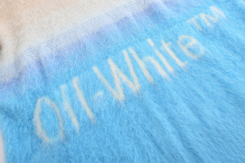 OFF WHITE jacquard monogram mohair sweater