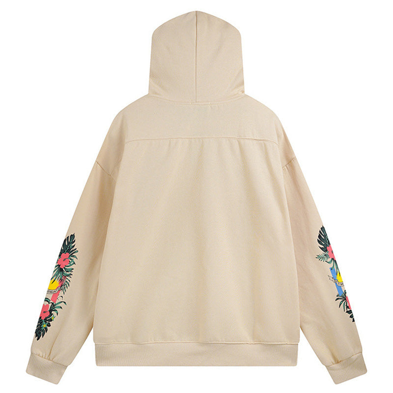 RHUDE Retro floral autumn and winter loose couple hoodies