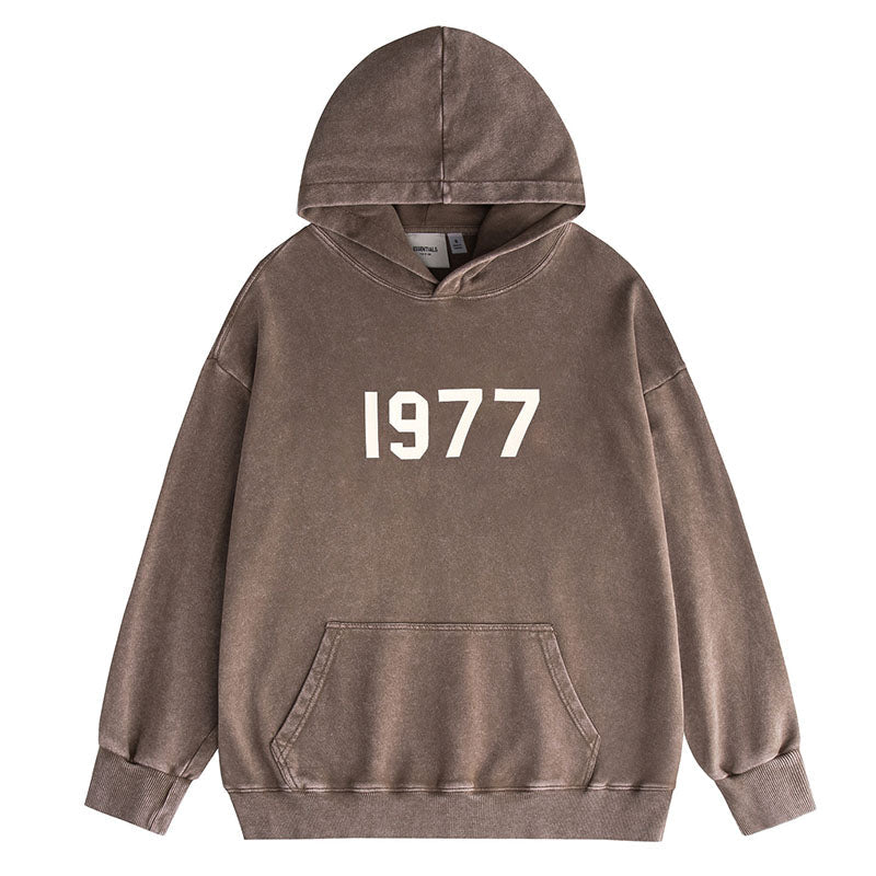 Fear Of God 1977 Flocking Washed Distressed Hoodies