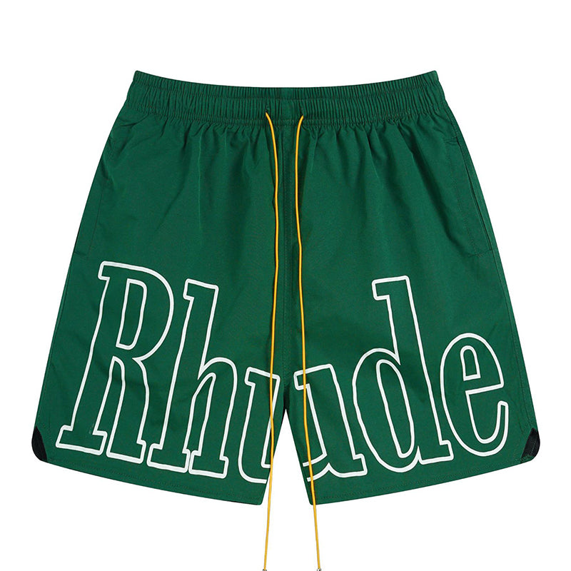 RHUDE 3M Reflective Letters Mesh Drawstring Shorts