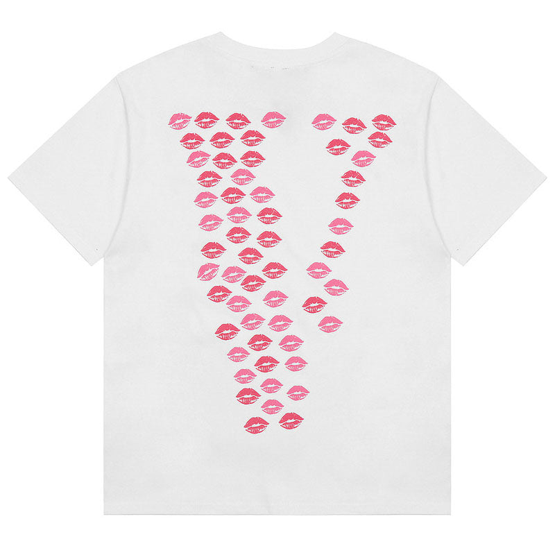 VLONE Sweet girly pink lip print T-shirts