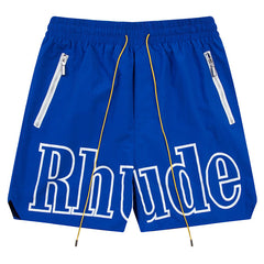 RHUDE 3M Reflective Letters Mesh Drawstring Shorts