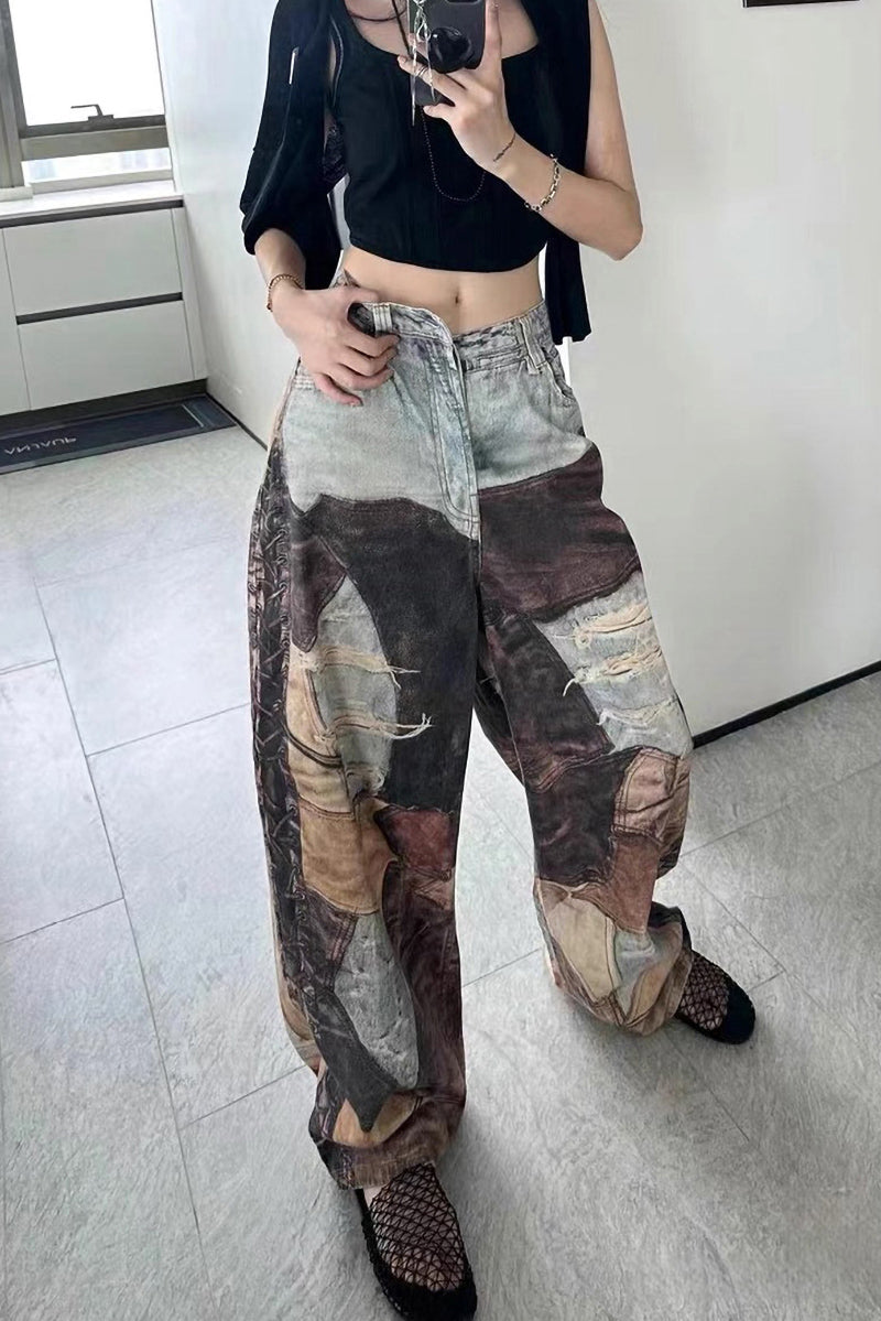 AC style high waist straight wide leg Jeans