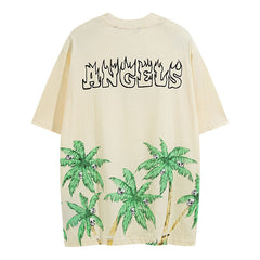 Palm Angels Hawaiian style coconut tree skull Shorts and T-Shirts