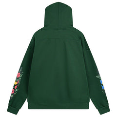 RHUDE Retro floral autumn and winter loose couple hoodies