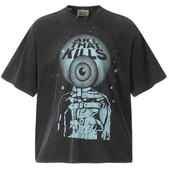 Gallery Dept. ART THAT KILLS Graffiti eyeball print loose short-sleeved T-shirts