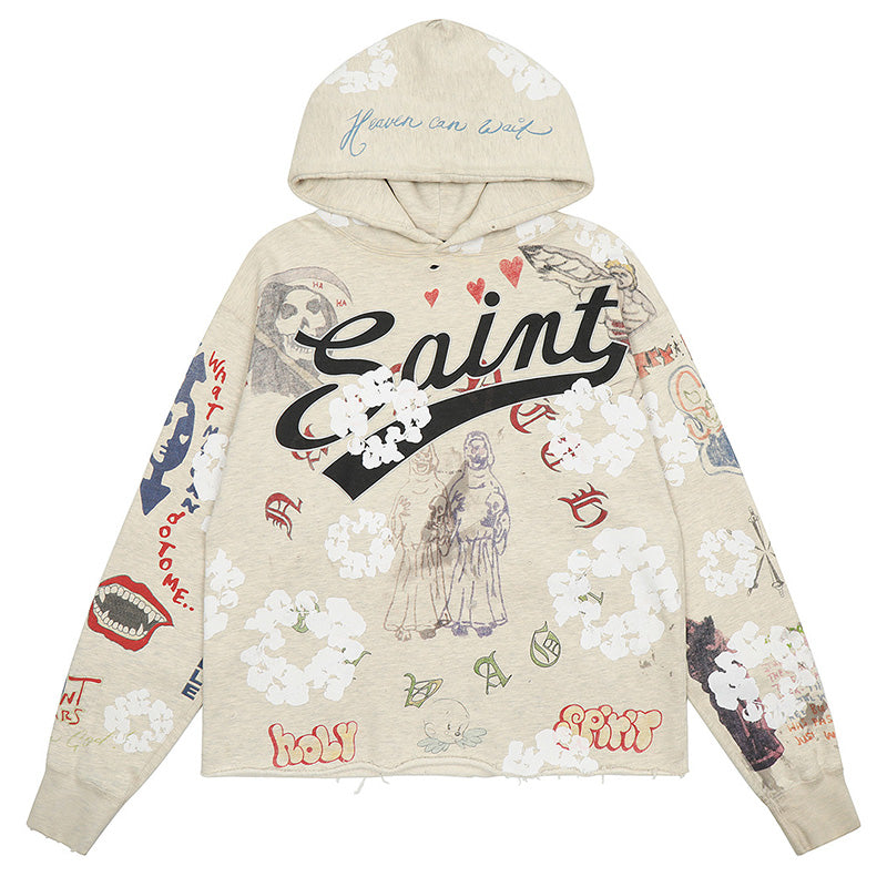 SAINT MICHAEL kapok graffiti print Hoodies