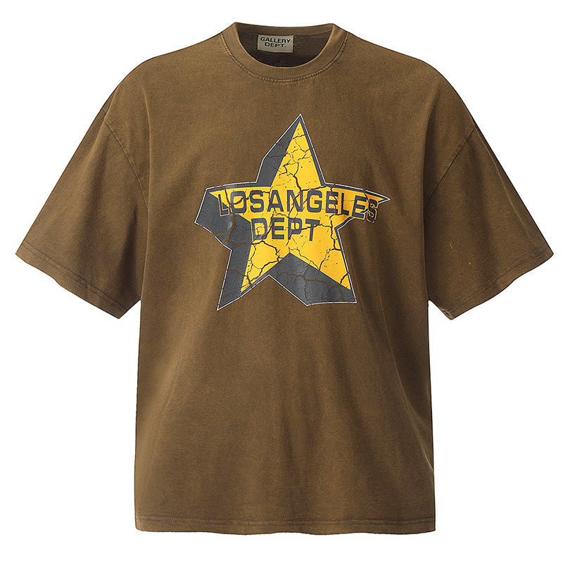 Gallery Dept. 1989 city logo limited crack five-pointed star T-Shirts