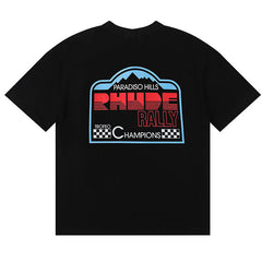 RHUDE Black dove lettering print T-Shirts