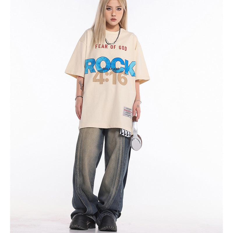 Fear Of God X RRR123 letter print short-sleeved t-shirts