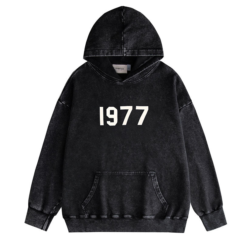 Fear Of God 1977 Flocking Washed Distressed Hoodies