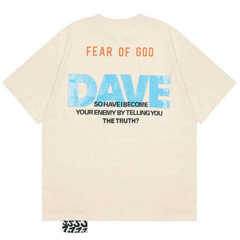 Fear Of God X RRR123 letter print short-sleeved t-shirts