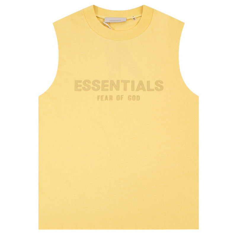 Fear Of God Flocked logo letter print Sleeveless T-Shirts