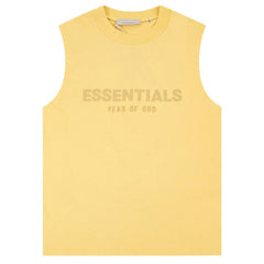 Fear Of God Flocked logo letter print Sleeveless T-Shirts