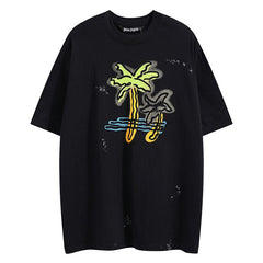 Palm Angels Hawaiian style hand drawn doodles Shorts and T-Shirts