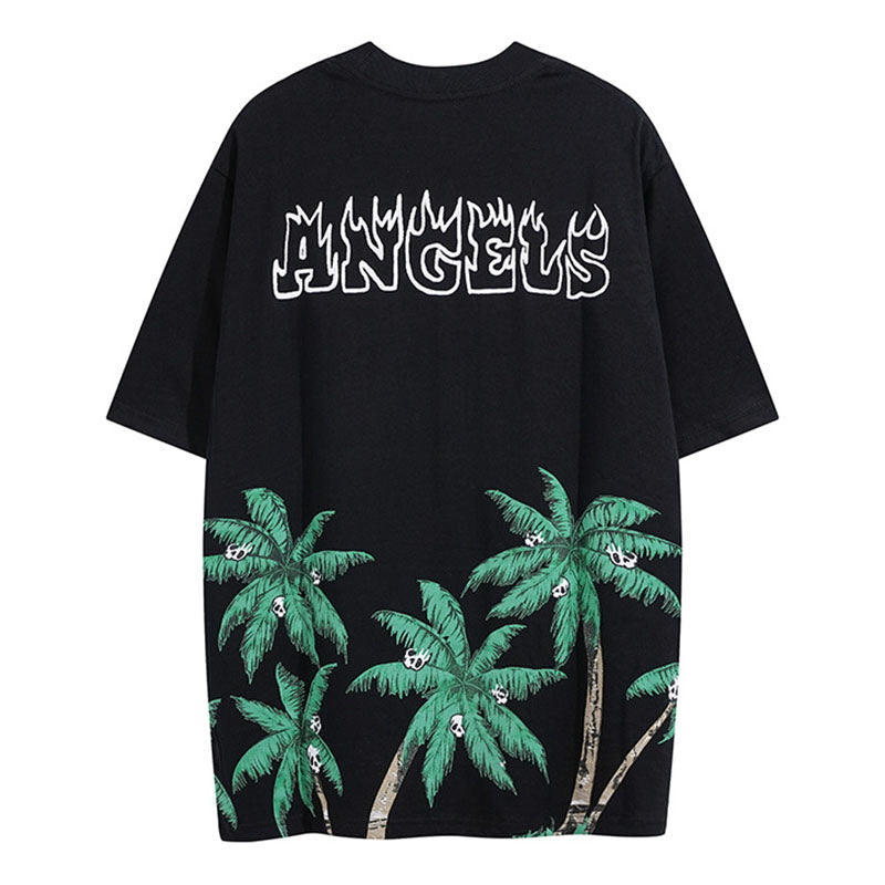 Palm Angels Hawaiian style coconut tree skull Shorts and T-Shirts