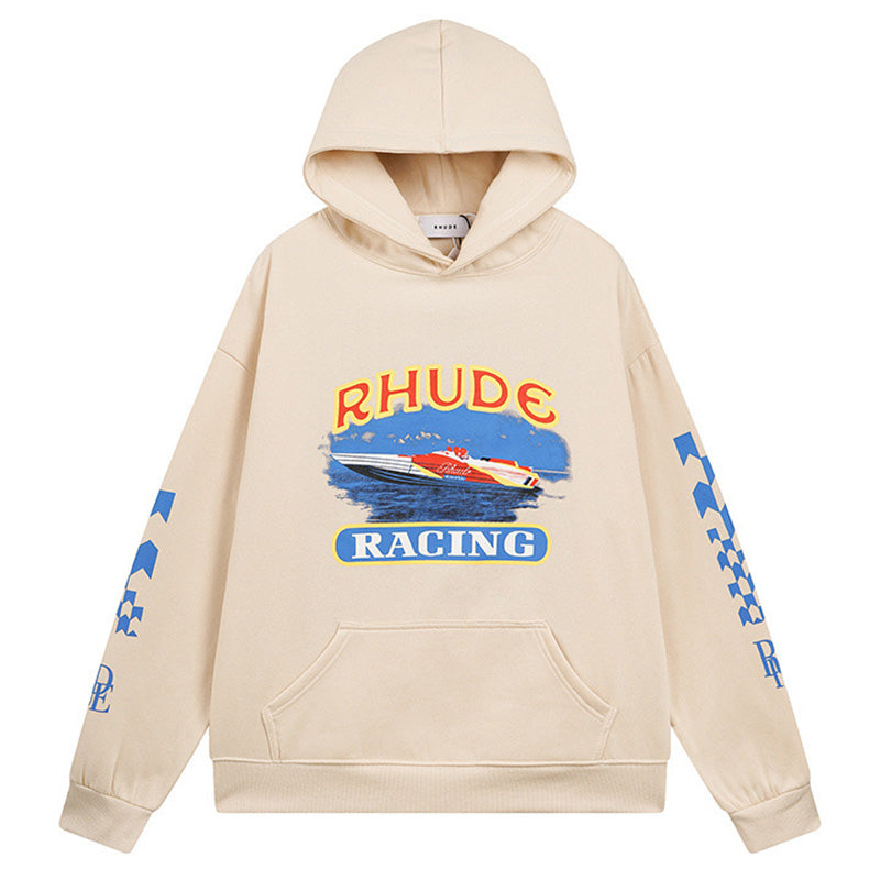 RHUDE Retro rowing autumn and winter loose couple hoodies