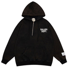 Gallery Dept. Classic letter print hoodie half zip Hoodie