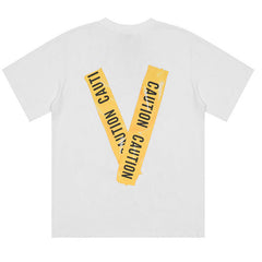 VLONE Yellow PoliceTape Letters T-shirts